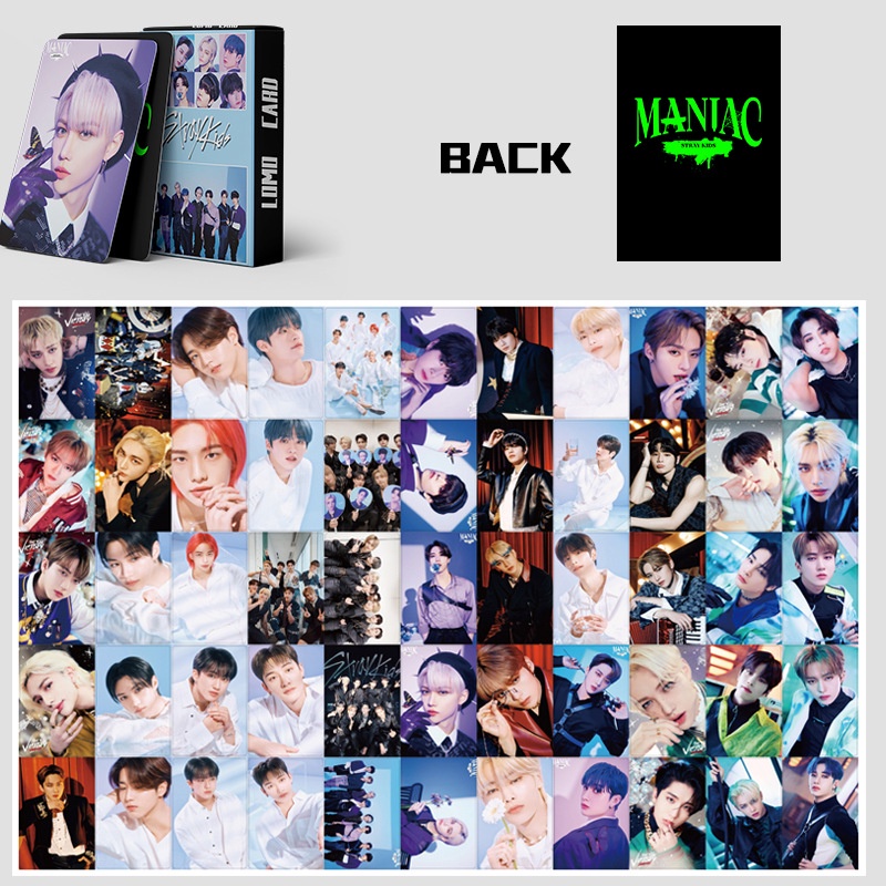 Set 55 Tấm Thẻ Ảnh Lomo Các Thành Viên Nhóm Nhạc STRAY KIDS Maniac
