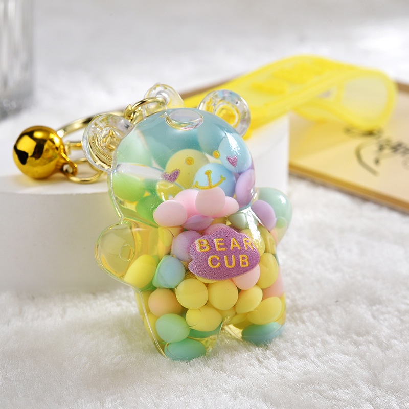 Móc Khóa Hình Gấu Hoạt Hình Màu Cầu Vồng Xinh Xắn
