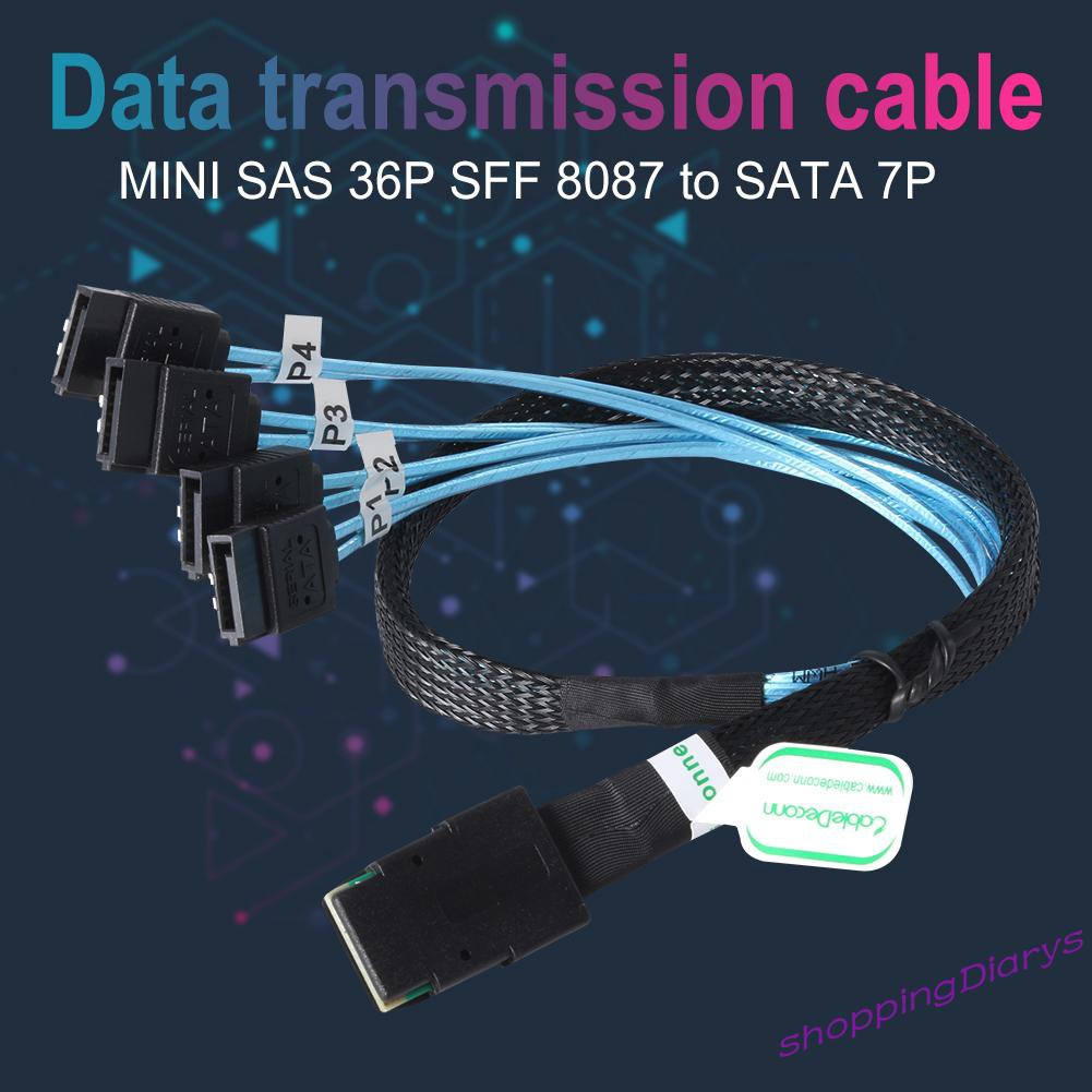 Dây Cáp Chuyển Đổi Sas Sff-8087 36-pin Sang 4 Sata 7pin