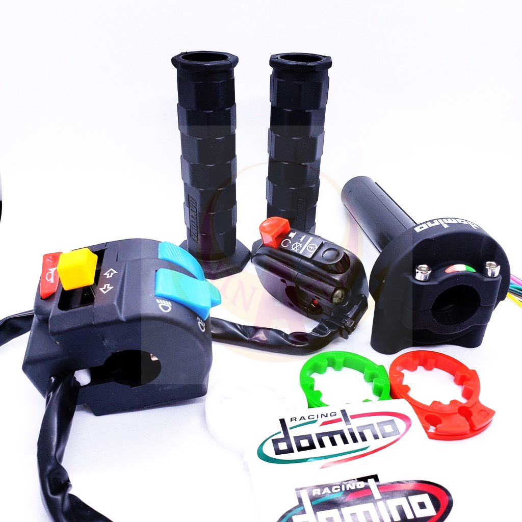 Combo cùm tăng tốc domino + công tắc fz passing trái phải, 2 bao tay daytona cao cấp gắn xe máy, màu đen
