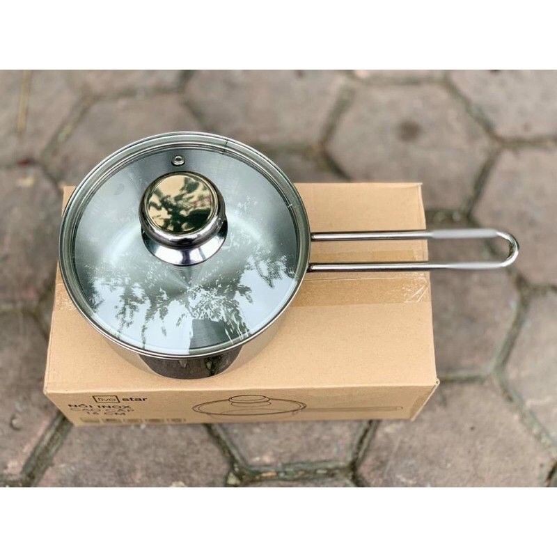 NỒI INOX 3 ĐÁY NẮP KÍNH FIVESTAR 16CM