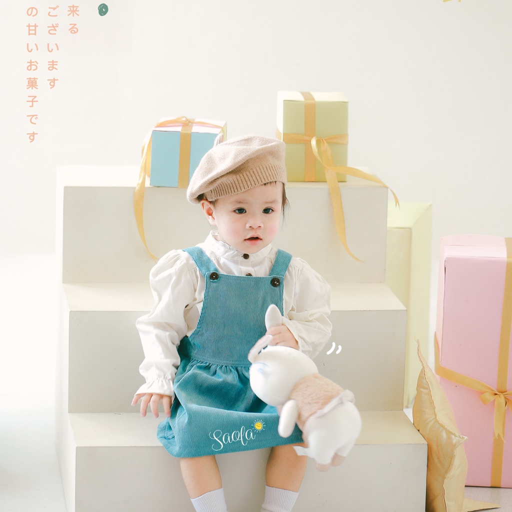 Chân Váy Yếm Bé Gái Chất Liệu Vải Nhung Tăm Cao Cấp - SCD002 - SAOLA KIDS CLOTHING