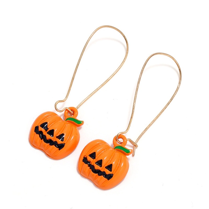 Khuyên Tai Lủng Lẳng Hình Bí Ngô Dễ Thương Thời Trang Dự Tiệc Halloween