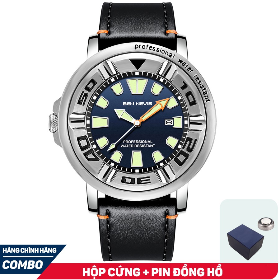 Đồng hồ Nam BEN NEVIS 3019G Dây Da Lịch Ngày