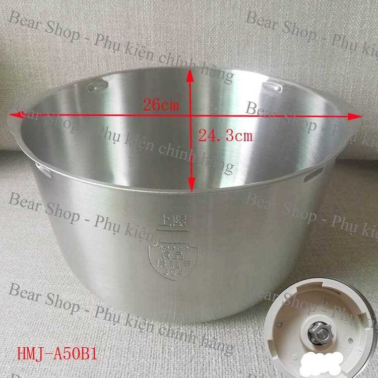 Phụ kiện máy nhào bột Bear 5L mã HMJ-A50B1 - Âu trộn