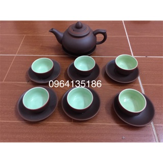 Bộ ấm chén tử sa nhỏ gốm sứ Bát Tràng
