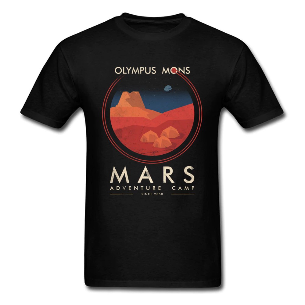 Áo thun cotton 100% in họa tiết phong cách Olympus Mons Occupy Mars Adventure Spacex cho nam