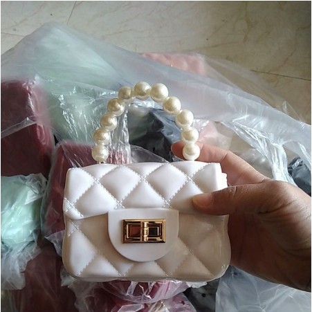 Túi Ngọc Đẹp FreeShip Túi Ngọc nhựa mini quai ngọc siêu bền, Túi quai ngọc trai nhân tạo