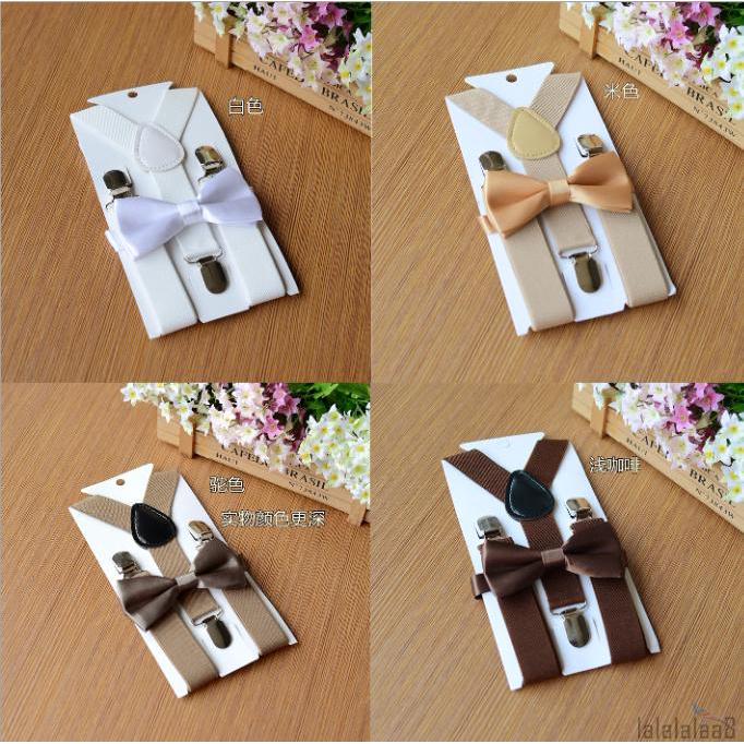 Dây đeo quần chữ Y và cà vạt nơ thời trang dễ thương cho bé trai
