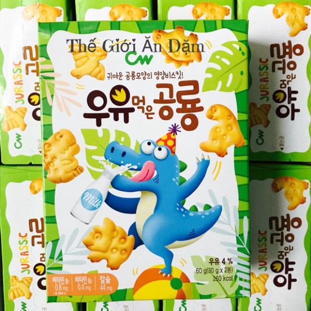 [Mã FMCG8 giảm 8% đơn 500K] Bánh Quy Sữa Khủng Long Hàn Quốc Cho Bé Ăn Dặm 60g