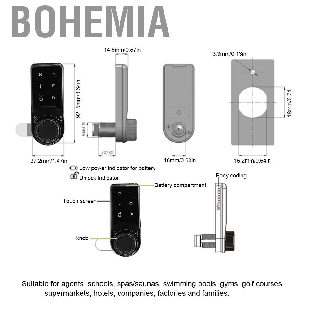 Bộ Khóa Mật Khẩu Bàn Phím Phong Cách Bohemia