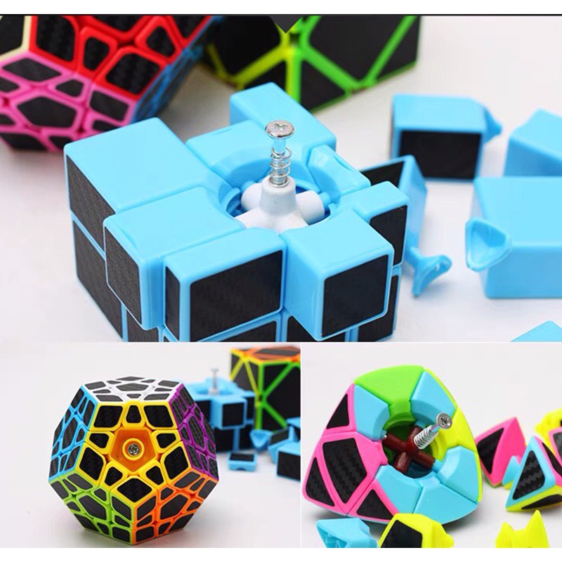 Rubik BRAIN TOYS Carbon 2x2, 3x3, 4x4, 5x5, Megaminx, Pyraminx, Skewb, Square-1 - Rubik Carbon Thi Đấu Chuyên Nghiệp
