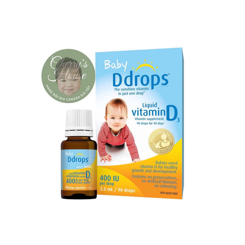 [Hàng Air] Baby Ddrops - Vitamin D3 Drop bổ sung Vitamin D3 cho bé