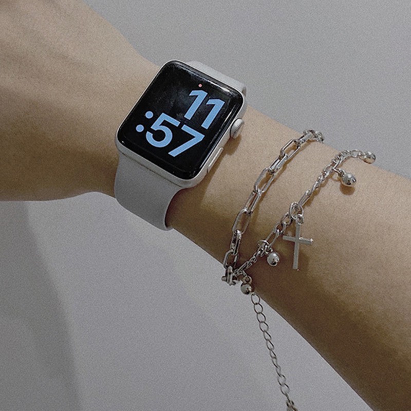 Vòng tay mặt dây hình chữ thập phong cách hiphop cá tính thời trang đường phố