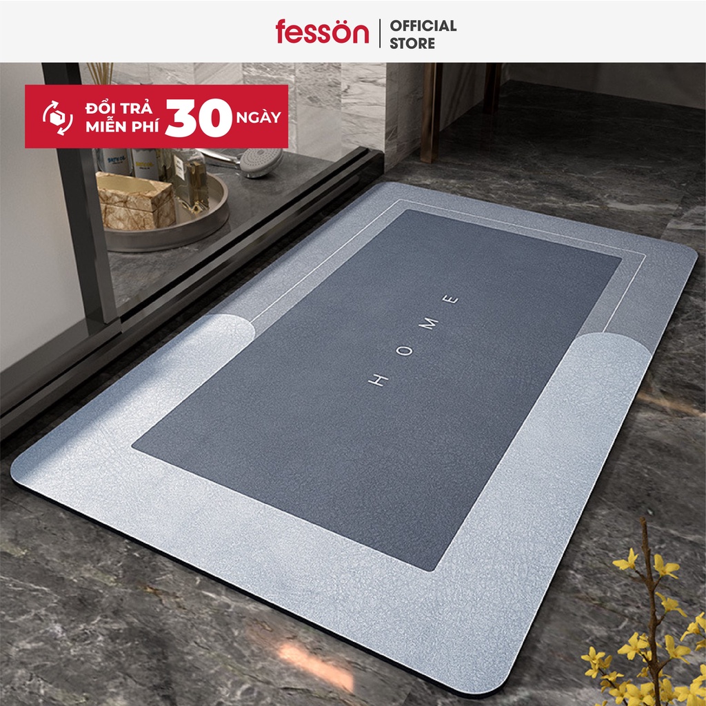 Thảm lau chân siêu thấm hút chống trượt đế cao su để nhà tắm phòng khách Fesson 40x60cm