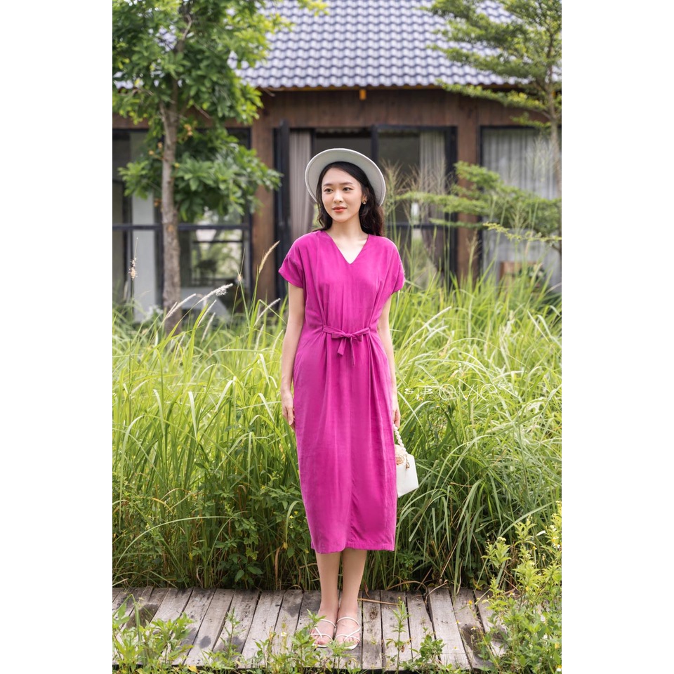 Đầm Zosa_Linen tím hồng