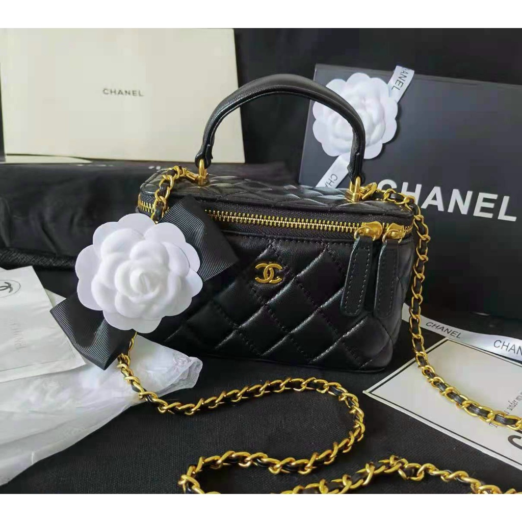 Túi xách Chan Vanity SP Fullbox có thẻ cứng Size 19 /Túi đeo chéo Chan cốp hoa trà SP Fullbox Size 19