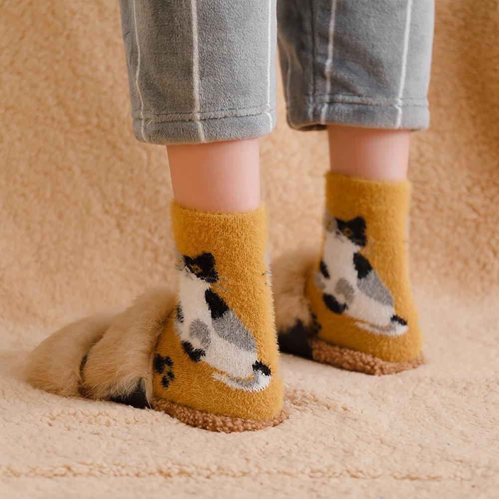 Vớ Dày Giữ Ấm Mùa Đông In Hình Mèo Dễ Thương Vui Nhộn Cho Nữ VANES1