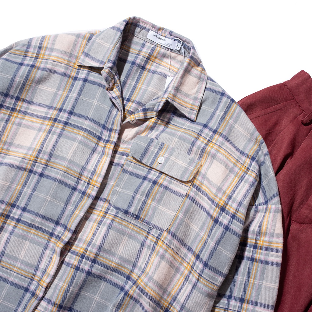 Áo Sơ Mi Nữ Caro Form Rộng MIRABOZZI School Girl, Chất Liệu COTTON Thấm Hút Tốt, Kiểu Dáng Trẻ Trung MSHC014