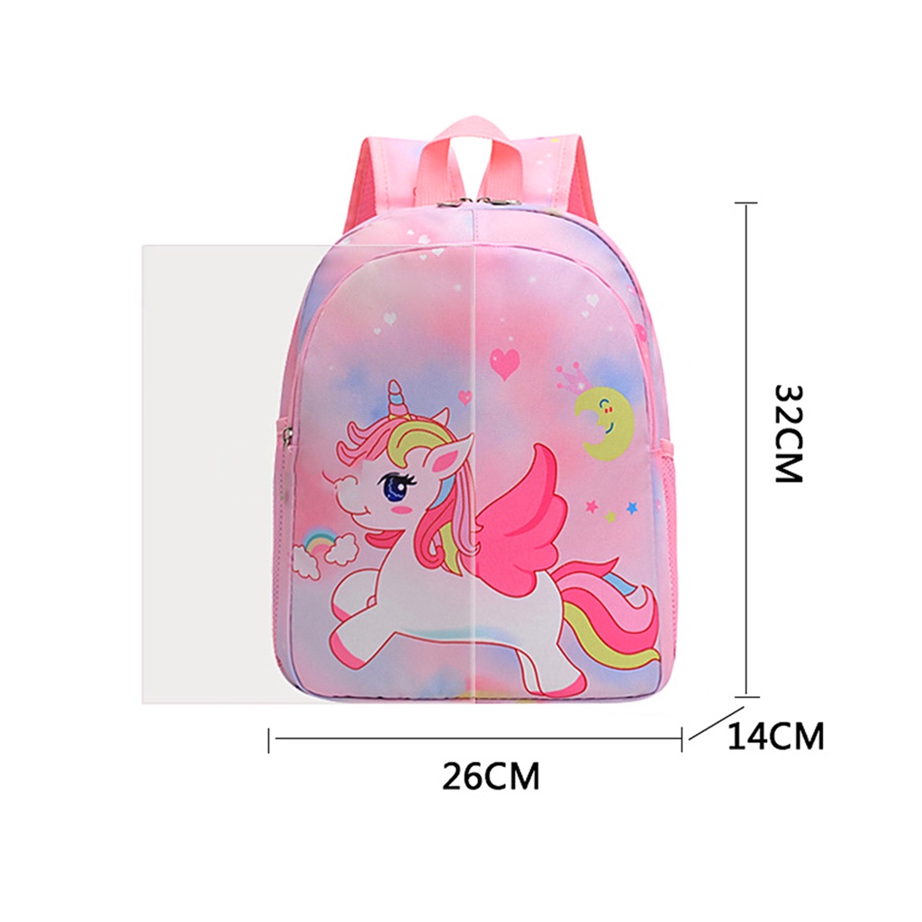 Ba Lô Đi Học Cỡ Lớn In Hoạt Hình Kỳ Lân / Nàng Tiên Cá Dễ Thương Cho Bé Mẫu Giáo