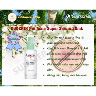 Tinh chất giảm mụn eucerin pro acne super serum 30ml - da nhờn mụn và rất nhảy cảm