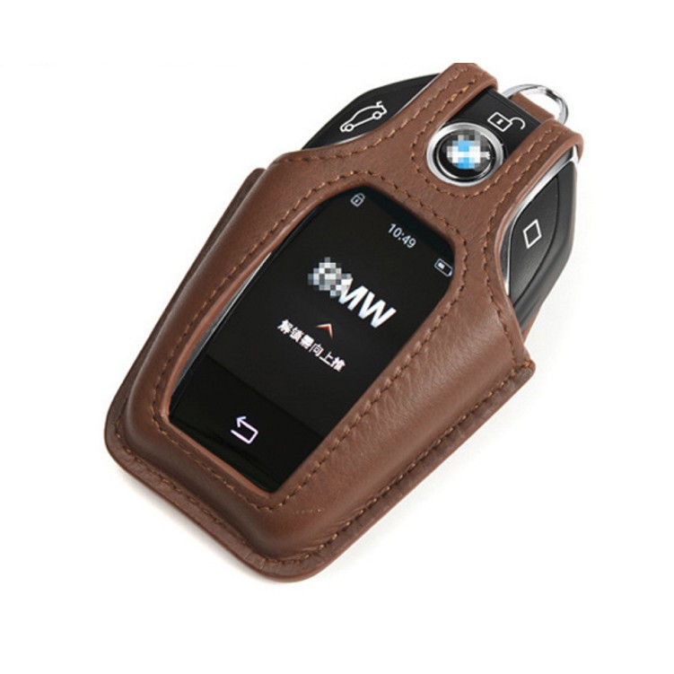 Bao Da Chìa Khóa Ô Tô Bmw i8 Da Bò Màu nâu