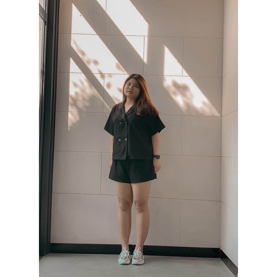 (Bigsize) ĐẸP MÊ LY Set vest 4 cúc 60-90kg siêu hot hit-Chất đũi hàng bán shop | BigBuy360 - bigbuy360.vn