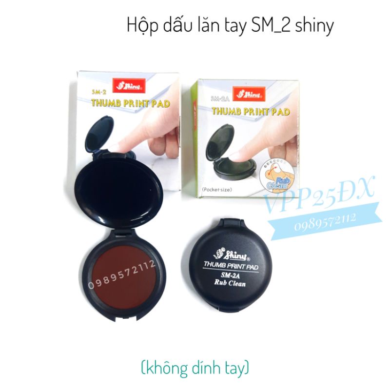 Hộp dấu lăn tay SM-2 (2A)shiny.bàn dấu lăn tay không dính.