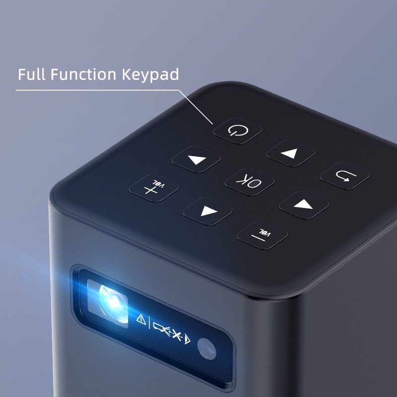 máy chiếu mini ko dây hỗ trợ 4K android 9.0 chức năng loa Bluetooth 2 loa 5W