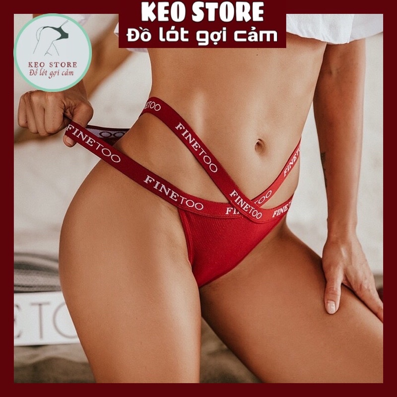 Quần lót lọt khe cotton đan chéo