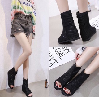 Giày chiến binh dây cut-out