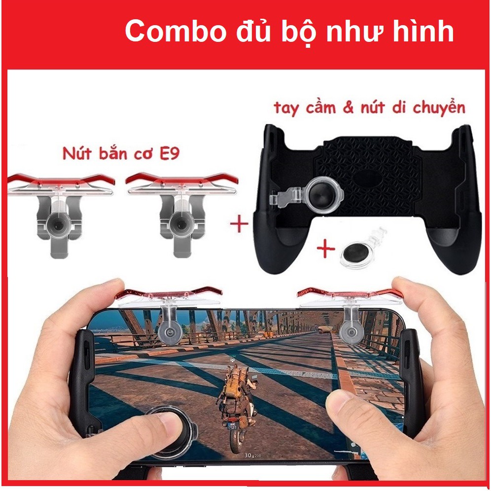 [FREESHIP TỪ 50K] [TẶNG thêm nút di chuyển] COMBO Tay Cầm Chơi Game Và 2 Nút Bắn Cơ E9 chơi PUBG/ ROS, Call Of Duty