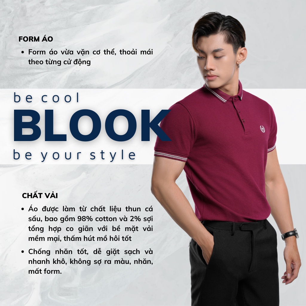 [Mã BMBAU50 giảm 7% đơn 99K] Áo Polo nam premium BLOOK chất vải thun gân mềm mại co giãn mã 32093 (HÌNH THẬT)