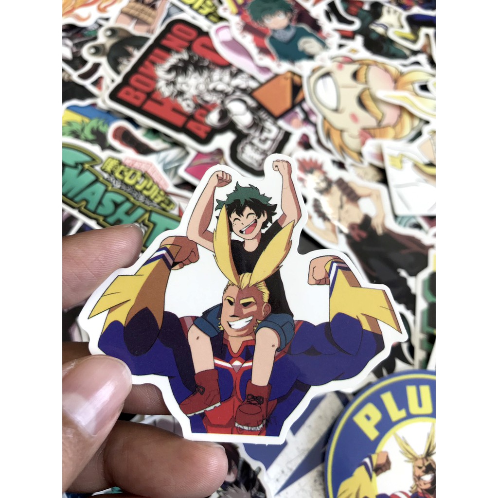 Miếng dán Sticker anime Boku no Hero Academia (My Hero Academia) trọn bộ 50 hình - In rõ ràng sắc nét khó tróc