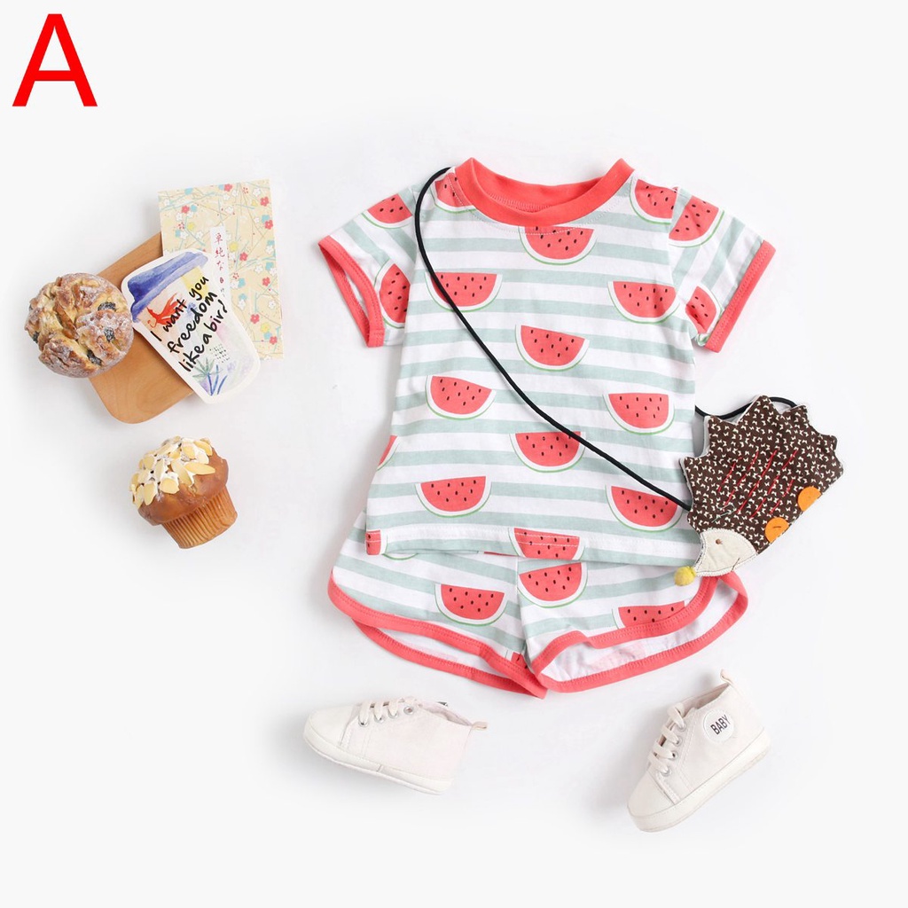 Bộ đồ 2 mảnh Sanlutoz vải cotton phong cách mùa hè thoải mái đáng yêu dành cho bé