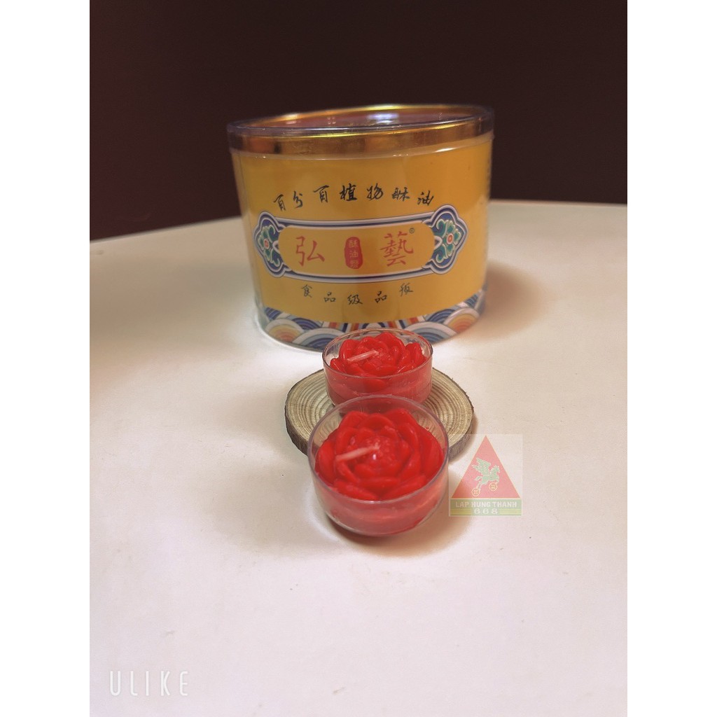 Nến Tealight Sáp Bơ 28 viên Hoa Sen Malaysia
