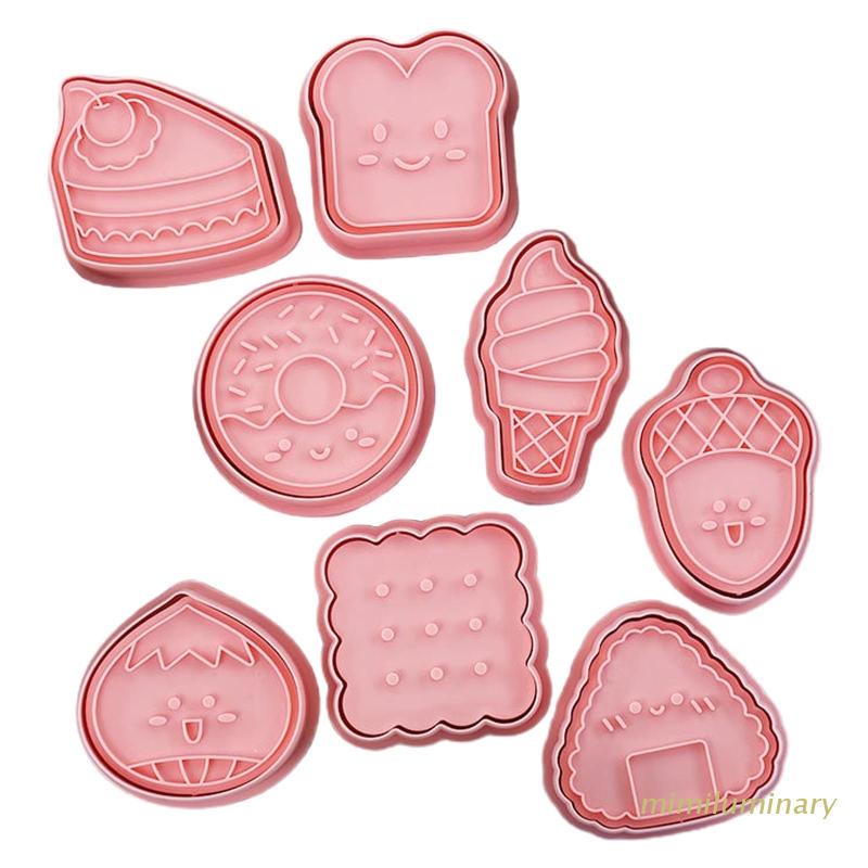 Set 8 Khuôn Cắt Bánh Quy Tạo Hình Bánh Donut/Kem/Bánh Donut