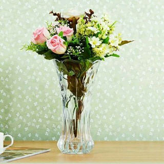 Lọ hoa thủy tinh trang trí họa tiết sang trọng, tinh tế cao 30cm