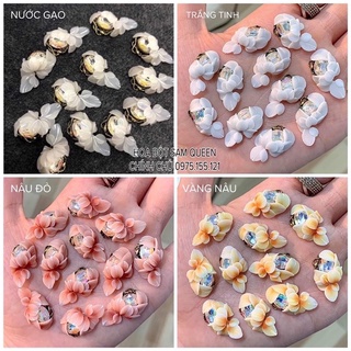 Hoa bột ôm charm đá cực đẹp (100A..G)