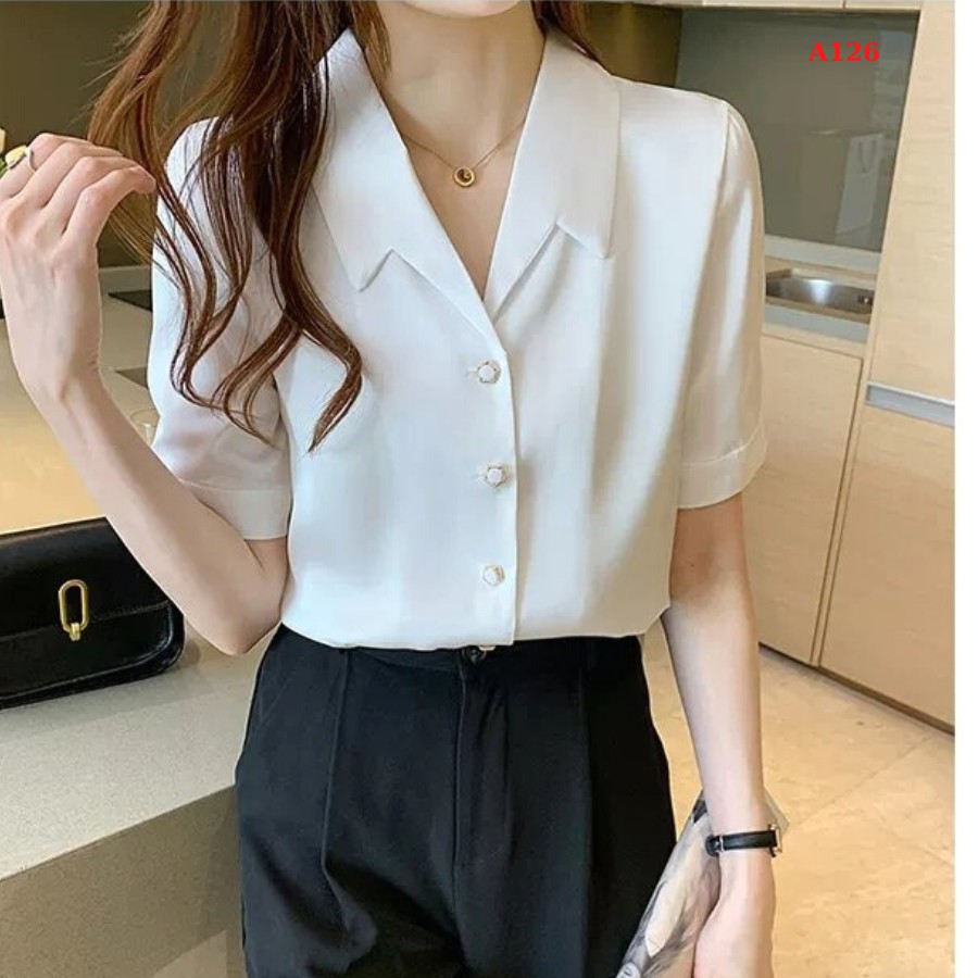 A126-Áo sơ mi cổ bẻ tay ngắn cao cấp