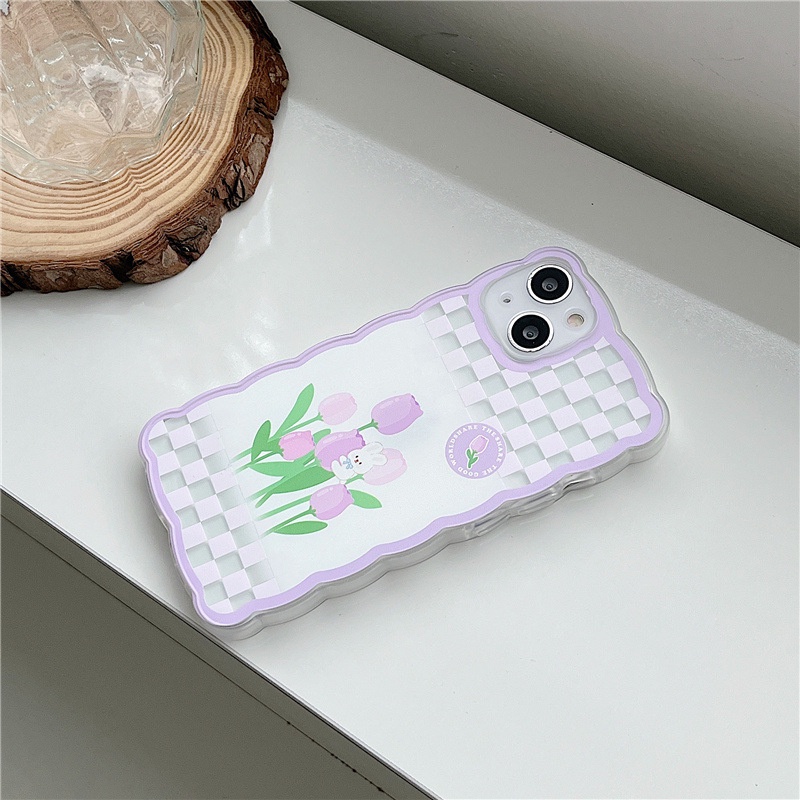 Ốp lưng iphone Ốp Điện Thoại Họa Tiết Hoa Tím Cho iphone13Promax 12 xs / xr / 6Plus-14 Dinuo case