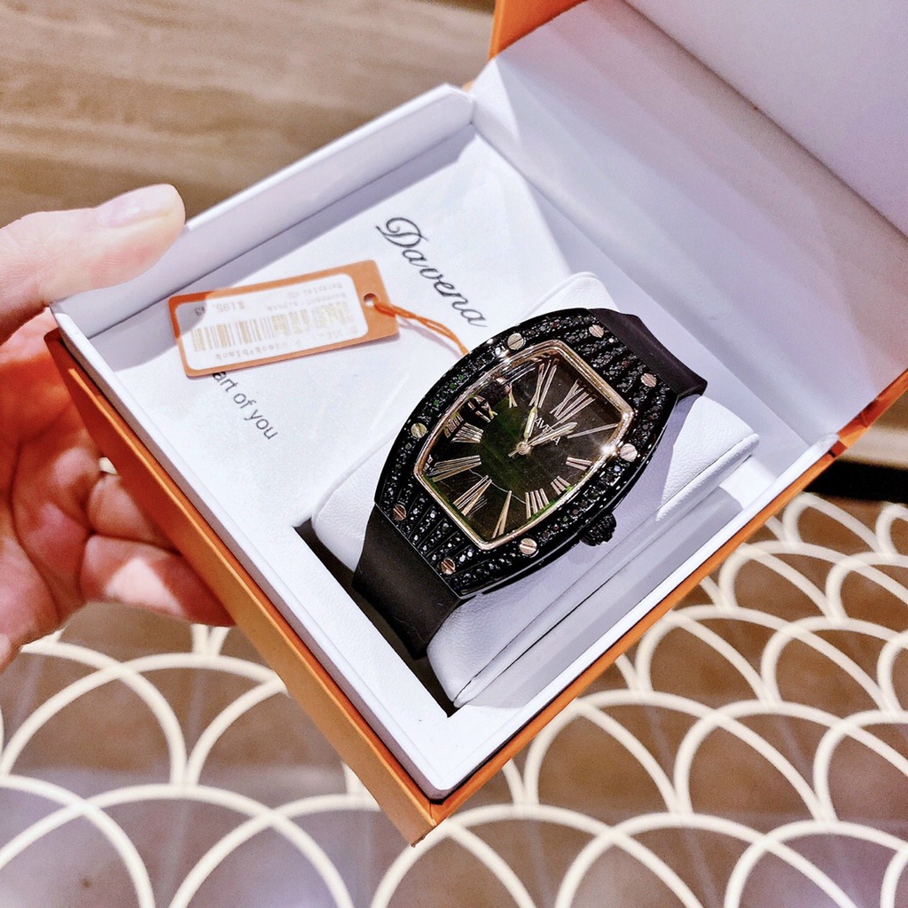 Đồng Hồ Nữ Davena D31562A Quartz , Dây Cao Su , Size 38x30mm