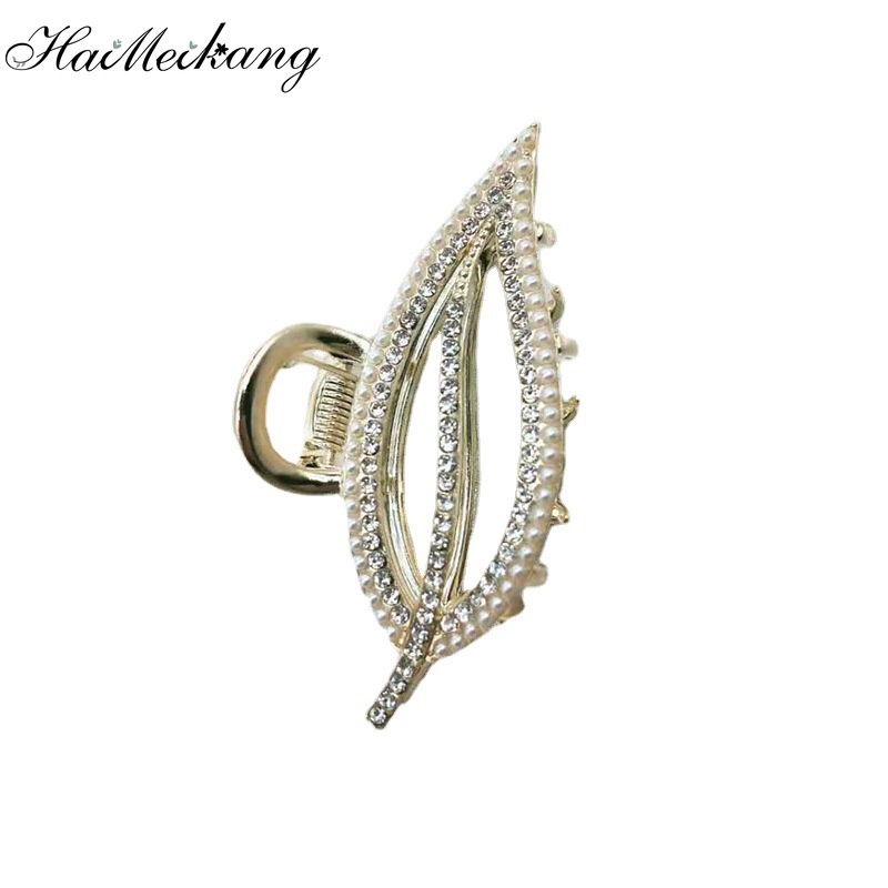 Kẹp tóc Haimeikang bằng kim loại thiết kế chiếc lá thời trang