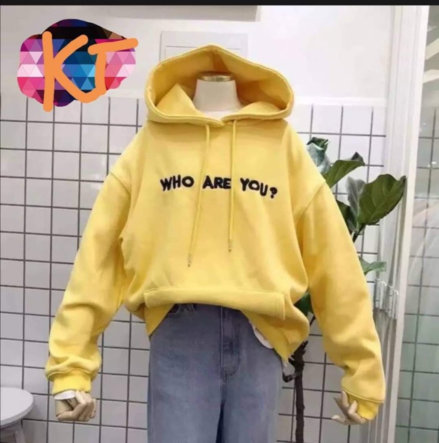 Áo hoodie Who are you chữ ngực KTH0919