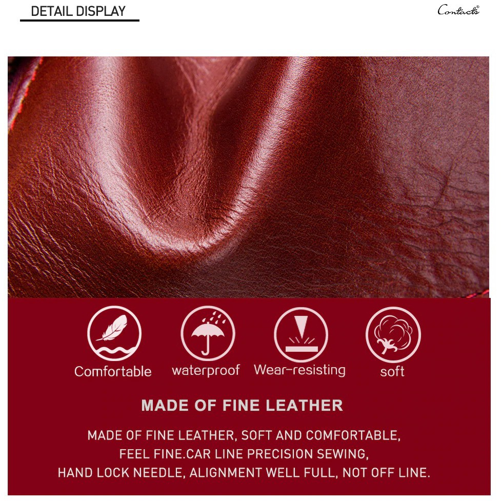 2020 Contact C2147 - Bảo Hành 2 Năm - Bóp Ví Đứng Dài Cầm Tay Da Ngựa Điên Women Wallet Genuine Bò - Nam Nữ | BigBuy360 - bigbuy360.vn