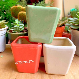 Chậu Sứ Mini Bát Tràng _ Chậu Trồng Cây Nhỏ Để Bàn, Sen Đá, Xương Rồng