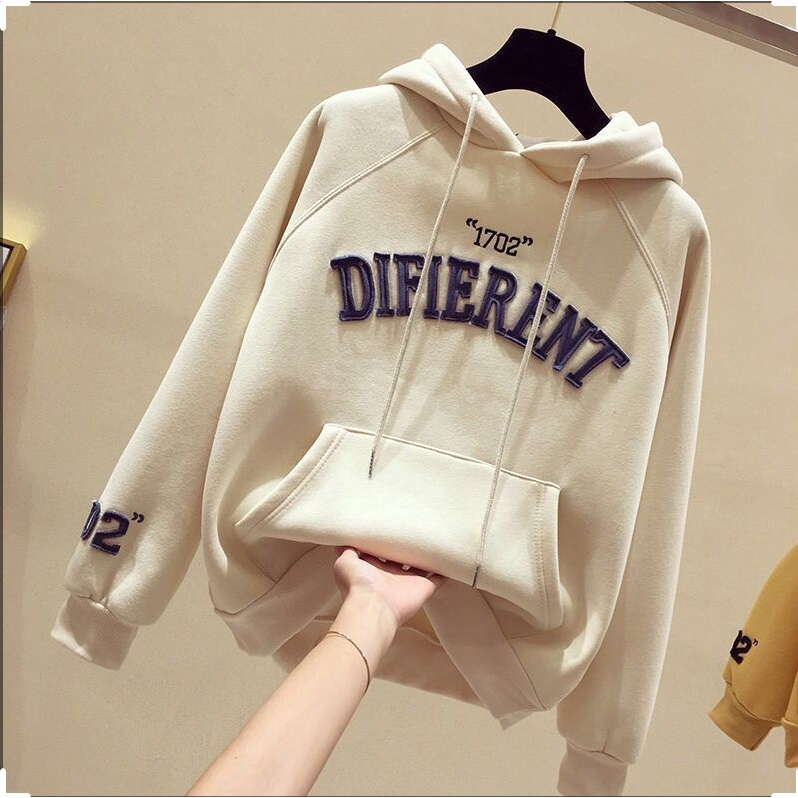 Áo khoác Hoodie unisex nam nữ thêu chữ Difierent, Áo khoác Hoodie form rộng chất nỉ bông 2 lớp siêu ấm | BigBuy360 - bigbuy360.vn