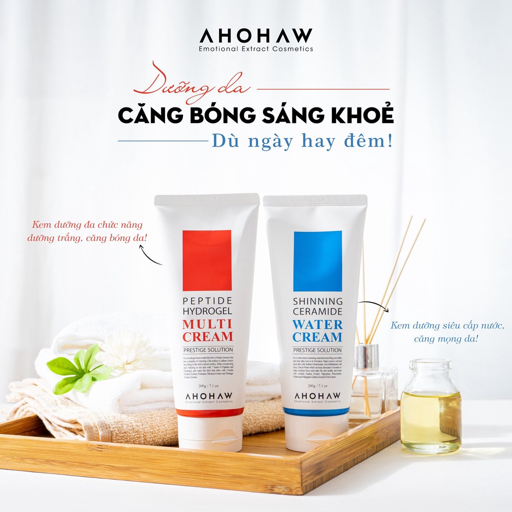 Combo kem dưỡng Ahohaw Prestige Solution 200g trắng da, cấp ẩm mờ thâm nám