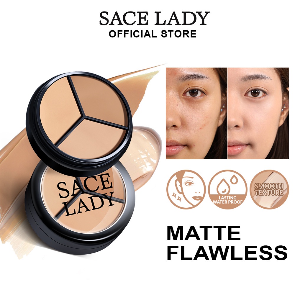 Bảng Phấn Che Khuyết Điểm SACE LADY Che Phủ Quầng Thâm Chống Thấm Nước Lâu Trôi Trọng Lượng Nhẹ JP5