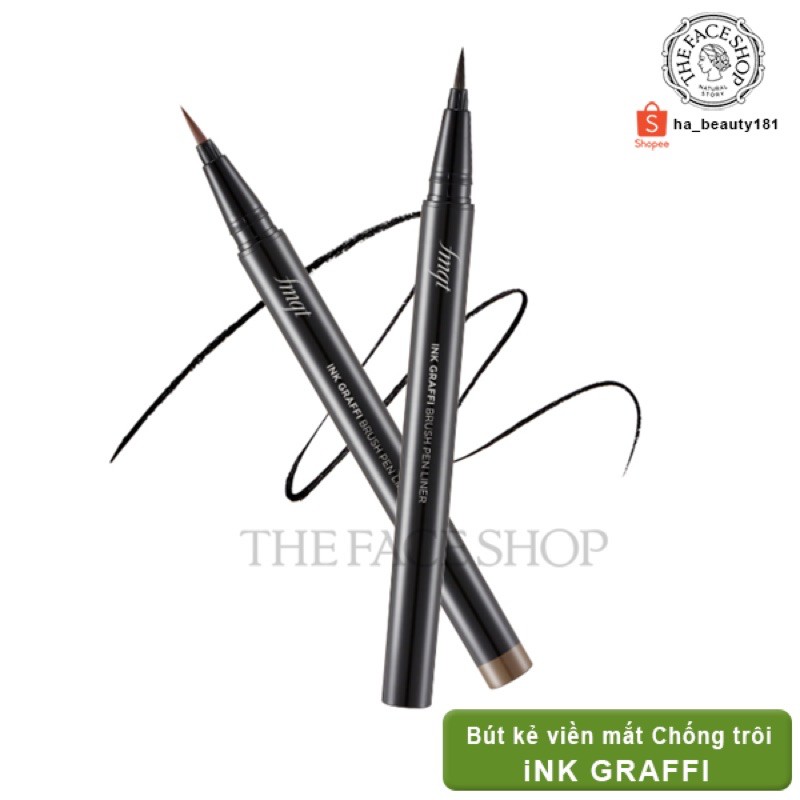 (AUTH_Korea)Kẻ mắt Dạng bút INK GRAFFI Brush Pen Liner THE FACE SHOP New Version 2021